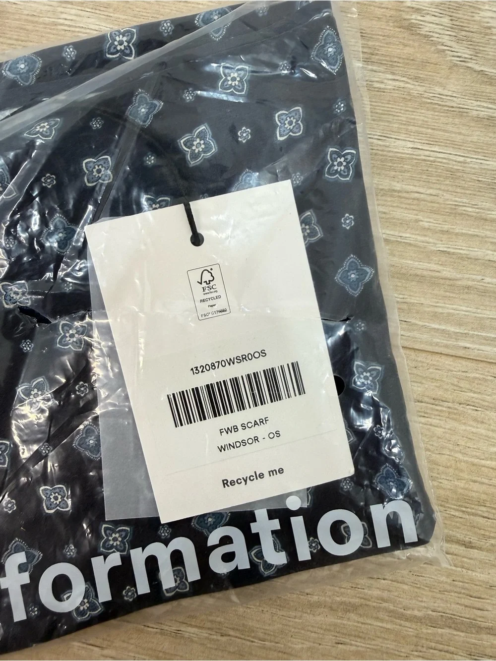 NEW Reformation FWB Silk Windsor Scarf